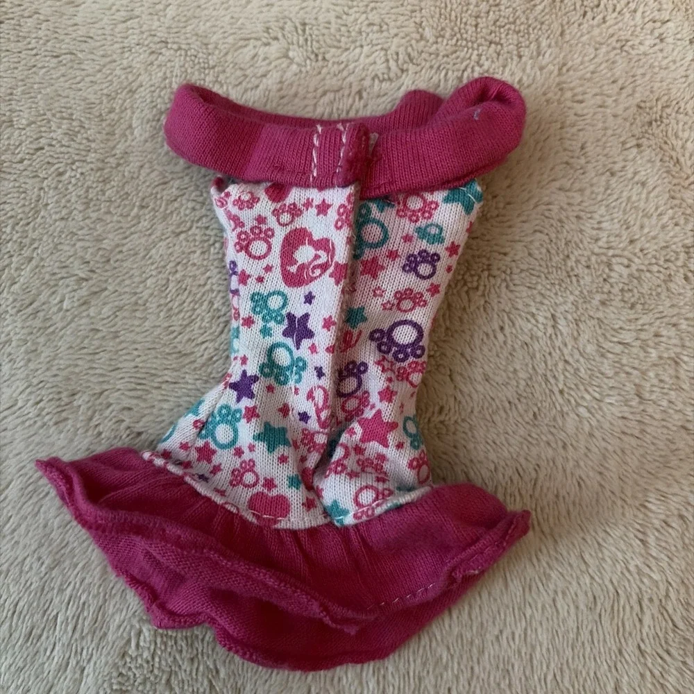 2010  Barbie Strollin' Pups Top B9 Pink‎ Ruffles Paw Print Design - Picture 2 of 2
